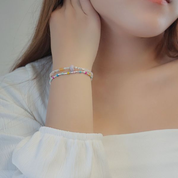 超可愛的紫色玻璃糖！小碎銀手鍊 韓系純銀手鍊,S925抗敏手環,簡約手鍊推薦,女生日常百搭手鍊,情侶手鍊純銀,姐妹手鍊禮物,純銀手環,韓系風格,個性手鍊推薦