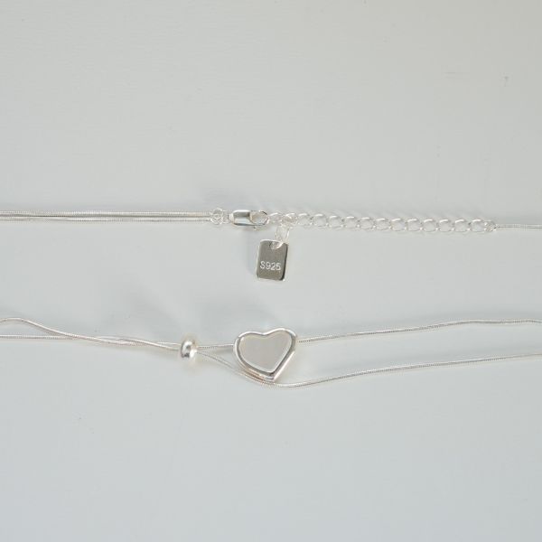 愛心貝殼 抽繩設計 純銀蛇骨項鍊 韓系純銀項鍊,S925鎖骨鍊推薦,女生百搭項鍊,韓系氣質鎖骨鍊,抗敏項鍊推薦,日常穿搭項鍊