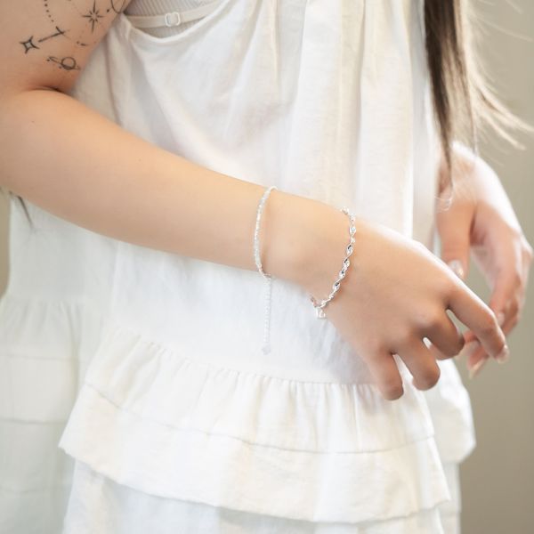 冰沁清透 海藍寶 碎銀手鍊 韓系純銀手鍊,S925抗敏手環,簡約手鍊推薦,女生日常百搭手鍊,情侶手鍊純銀,姐妹手鍊禮物,純銀手環,韓系風格,個性手鍊推薦