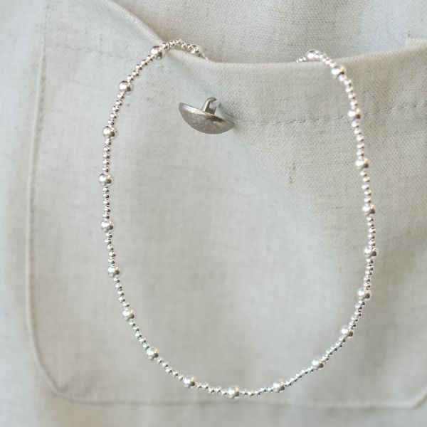 韓國獨家 訂製款圓珠 純銀項鍊 韓系純銀項鍊,S925鎖骨鍊推薦,女生百搭項鍊,韓系氣質鎖骨鍊,抗敏項鍊推薦,日常穿搭項鍊
