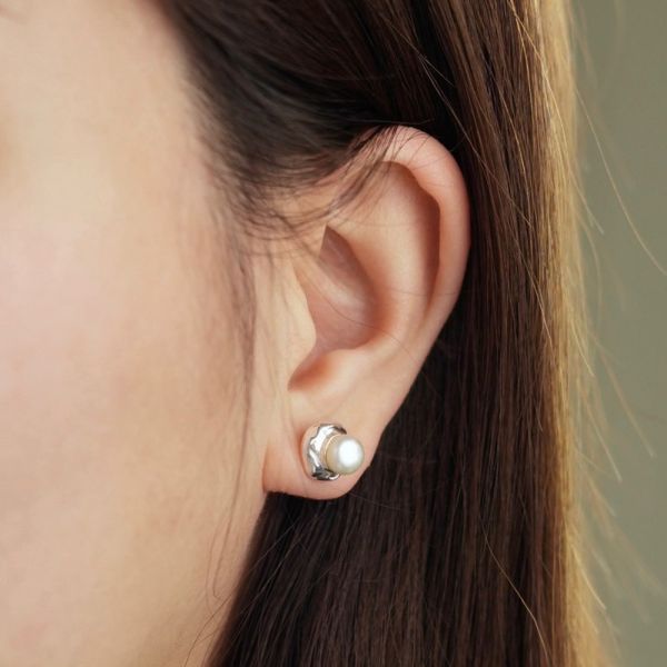 復古淡水珍珠耳釘 