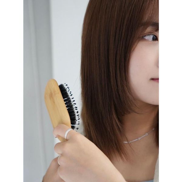 撫平毛躁!! 天然豬鬃毛氣墊梳 