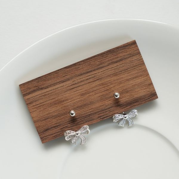 下架｜蝴蝶蕾絲後掛式轉珠耳釘 