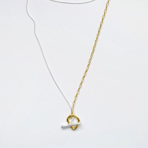 波浪感 日本小眾 雙層OT扣項鍊 