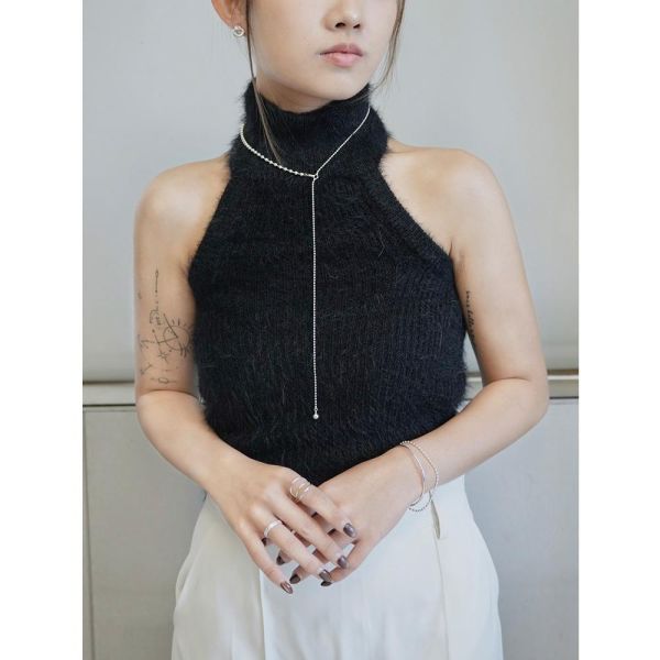 超長！拼接圓珠 垂墜項鍊 韓系純銀項鍊,S925鎖骨鍊推薦,女生百搭項鍊,韓系氣質鎖骨鍊,抗敏項鍊推薦,日常穿搭項鍊