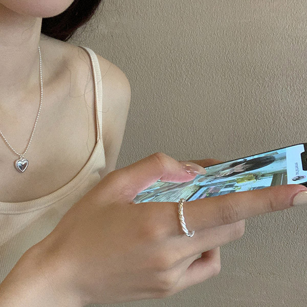 質感厚實！捲捲麻花 純銀戒指 