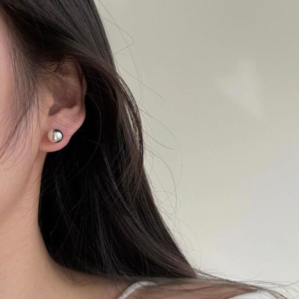 經典！雙圓珠 s925純銀耳環 