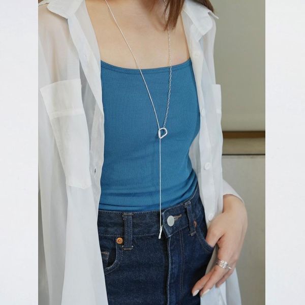 波浪感 日本小眾 雙層OT扣項鍊 