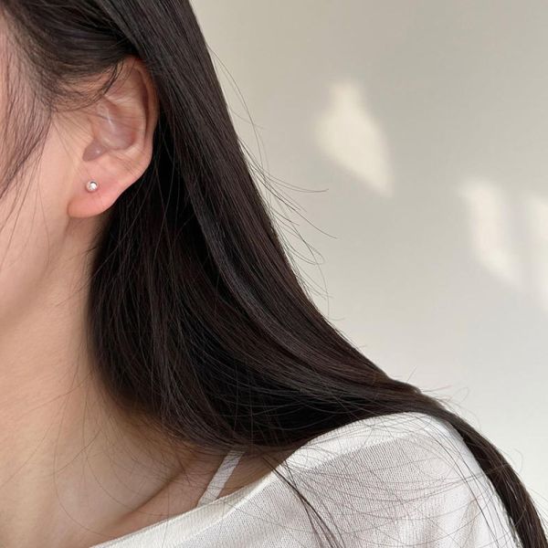 經典！雙圓珠 s925純銀耳環 