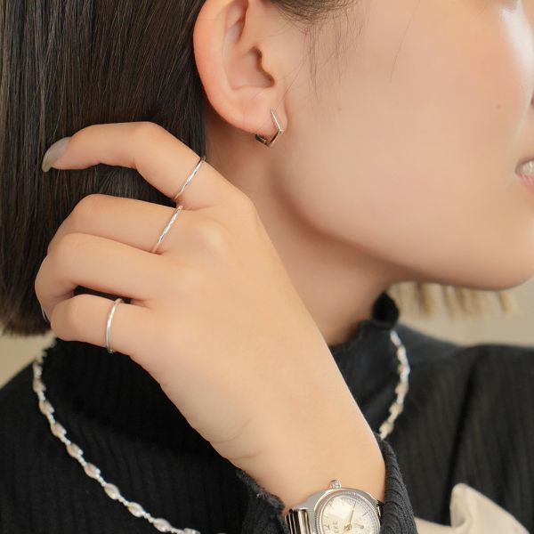 個性六角形 易扣耳環 韓系純銀耳環,S925抗敏耳釘,女生氣質耳環推薦,小巧純銀耳環,抗敏耳環不過敏,百搭日常耳環,簡約韓系耳飾