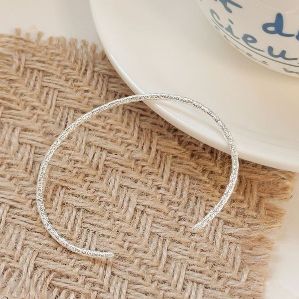 超閃亮！極細錫箔紙 純銀實心手鐲 