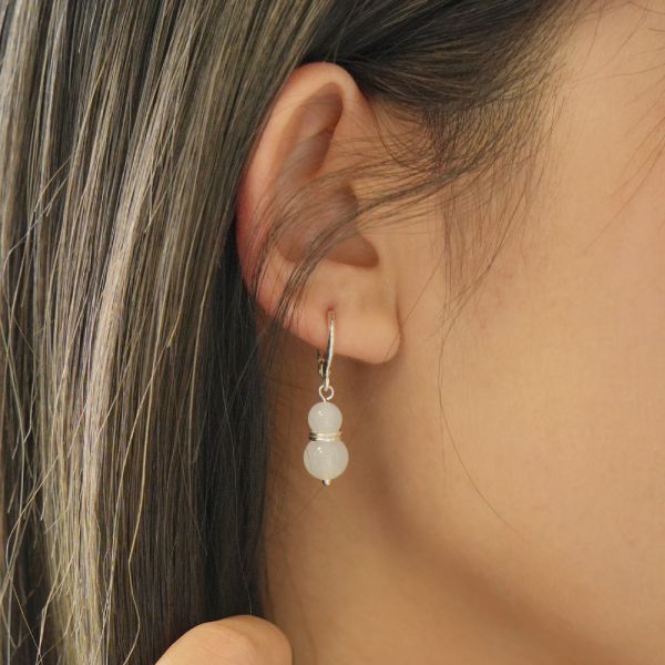 墜落仙女 天然石 純銀易扣耳環 韓系純銀耳環,S925抗敏耳釘,女生氣質耳環推薦,小巧純銀耳環,抗敏耳環不過敏,百搭日常耳環,簡約韓系耳飾