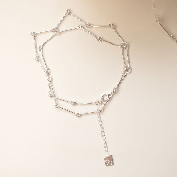 極細！骨頭串接 純銀項鍊 韓系純銀項鍊,S925鎖骨鍊推薦,女生百搭項鍊,韓系氣質鎖骨鍊,抗敏項鍊推薦,日常穿搭項鍊