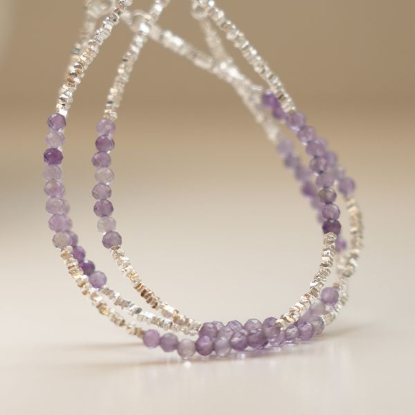 冰沁清透 紫水晶 碎銀手鍊 韓系純銀手鍊,S925抗敏手環,簡約手鍊推薦,女生日常百搭手鍊,情侶手鍊純銀,姐妹手鍊禮物,純銀手環,韓系風格,個性手鍊推薦