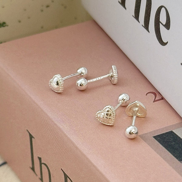 鬆餅下午茶 愛心轉珠耳環 單支售 