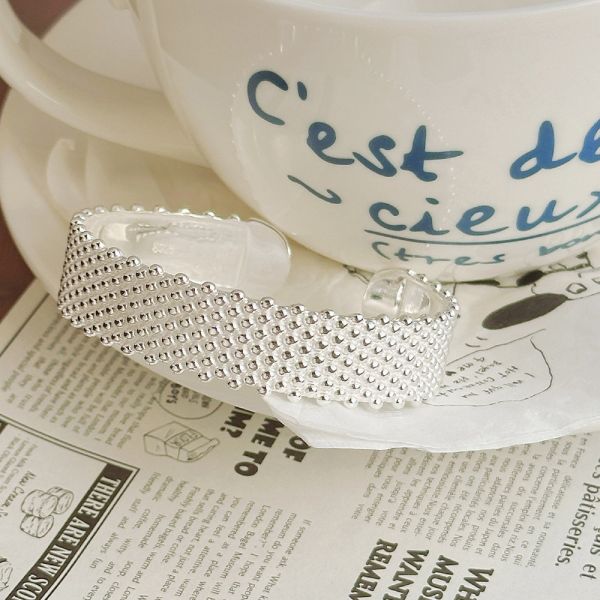 寬邊質感圓點 純銀手鐲 