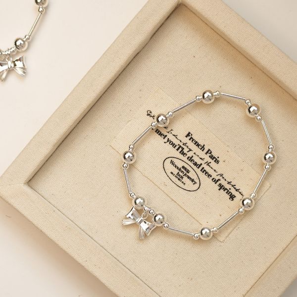 歐若拉 蝴蝶結純銀彈性手鍊 韓系純銀手鍊,S925抗敏手環,簡約手鍊推薦,女生日常百搭手鍊,情侶手鍊純銀,姐妹手鍊禮物,純銀手環,韓系風格,個性手鍊推薦