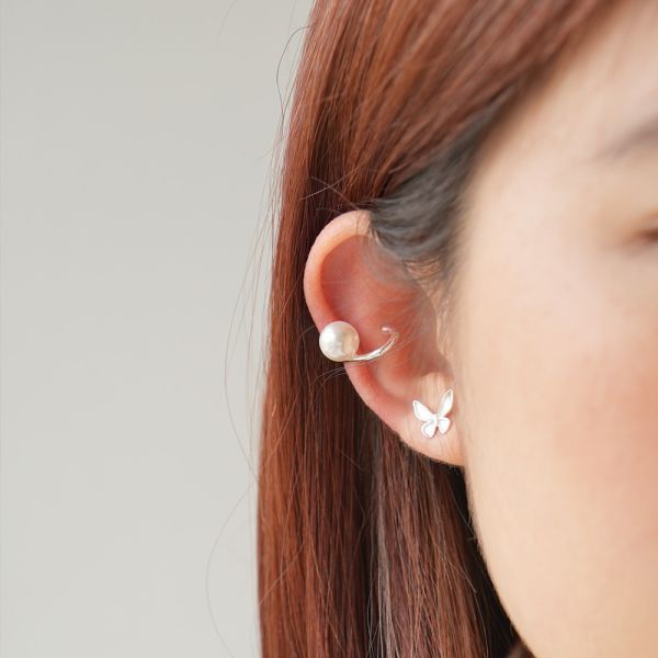 溫柔系 珍珠純銀耳骨夾 單售 