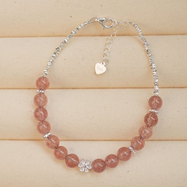 浪漫碎花約會 草莓晶手鍊 韓系純銀手鍊,S925抗敏手環,簡約手鍊推薦,女生日常百搭手鍊,情侶手鍊純銀,姐妹手鍊禮物,純銀手環,韓系風格,個性手鍊推薦