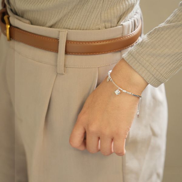 細節滿滿 彎管立體小愛心手鍊 韓系純銀手鍊,S925抗敏手環,簡約手鍊推薦,女生日常百搭手鍊,情侶手鍊純銀,姐妹手鍊禮物,純銀手環,韓系風格,個性手鍊推薦