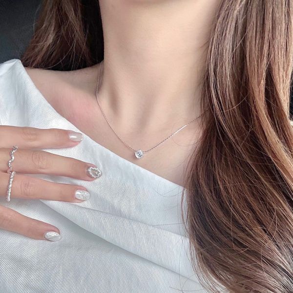 最高級最閃的那種鋯石純銀項鍊 