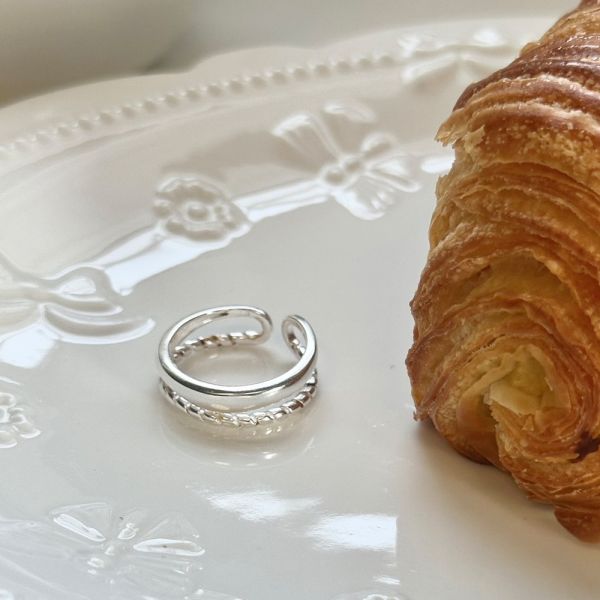 搭什麼都可以! 簡約開口雙圈戒指 