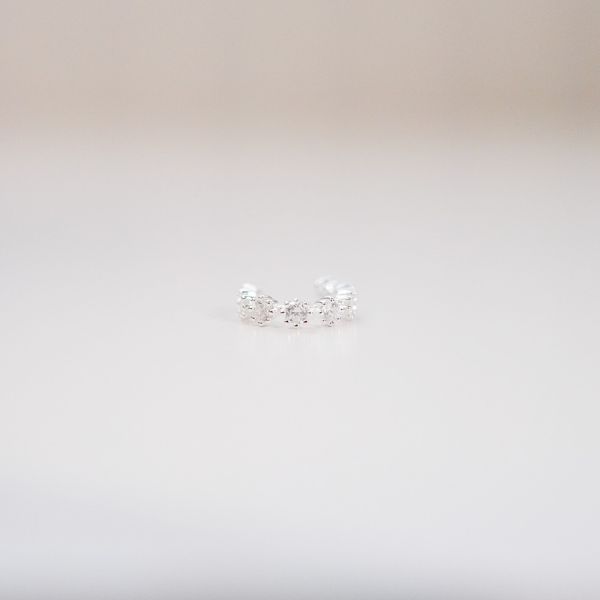 花型鑲嵌法 小圓排鑽 純銀耳骨夾 單售 