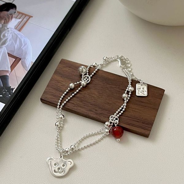 童話小熊熊手鍊 韓系純銀手鍊,S925抗敏手環,簡約手鍊推薦,女生日常百搭手鍊,情侶手鍊純銀,姐妹手鍊禮物,純銀手環,韓系風格,個性手鍊推薦