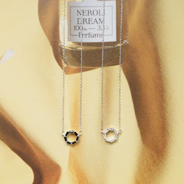 韓系不規則鋯石 圓圈純銀項鍊 韓系純銀項鍊,S925鎖骨鍊推薦,女生百搭項鍊,韓系氣質鎖骨鍊,抗敏項鍊推薦,日常穿搭項鍊