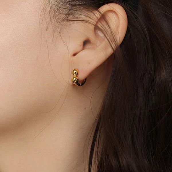 韓國 雙胞胎圓珠 洗澡睡覺免拆 純銀易扣耳環 韓系純銀耳環,S925抗敏耳釘,女生氣質耳環推薦,小巧純銀耳環,抗敏耳環不過敏,百搭日常耳環,簡約韓系耳飾