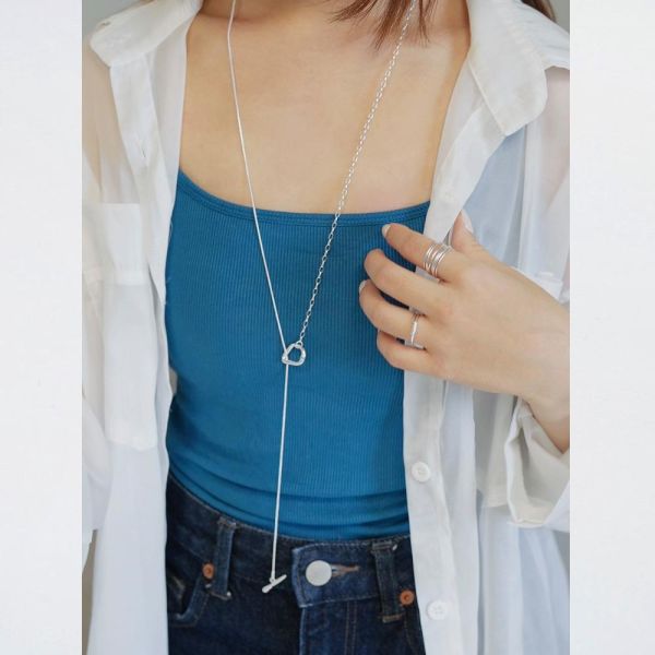 波浪感 日本小眾 雙層OT扣項鍊 