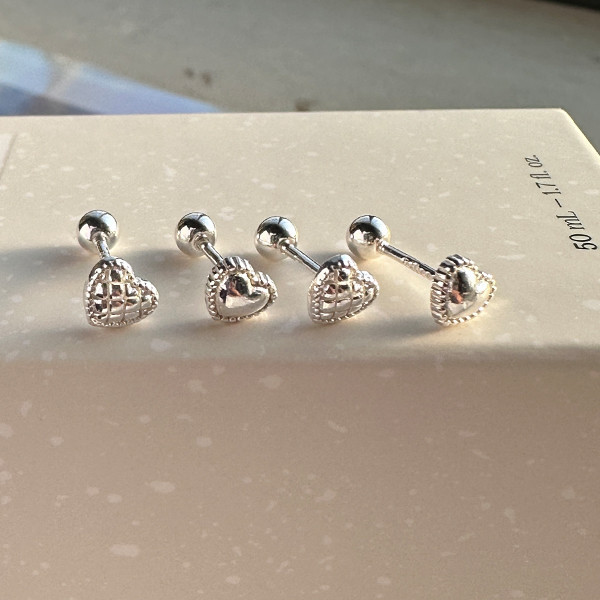 鬆餅下午茶 愛心轉珠耳環 單支售 