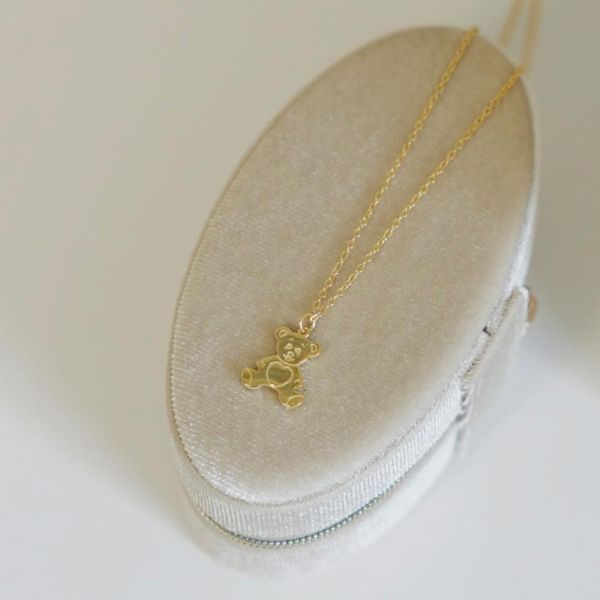 童話故事 泰迪熊純銀項鍊 韓系純銀項鍊,S925鎖骨鍊推薦,女生百搭項鍊,韓系氣質鎖骨鍊,抗敏項鍊推薦,日常穿搭項鍊