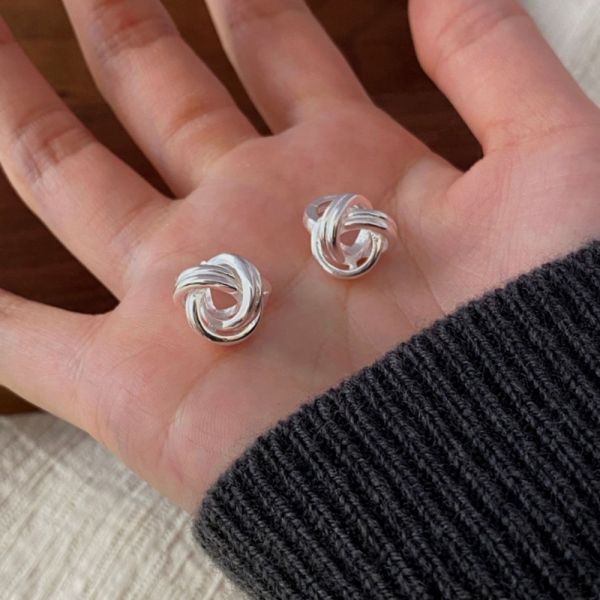 設計感 麻花 易扣 耳環 