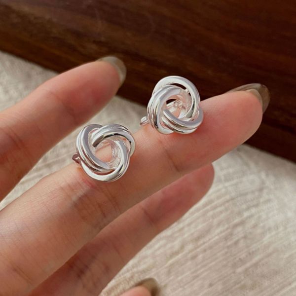 設計感 麻花 易扣 耳環 