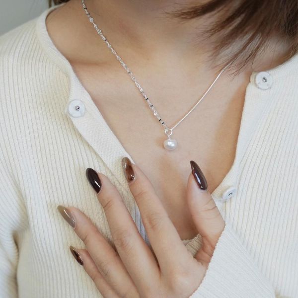 雙鍊淡水珍珠 純銀項鍊 