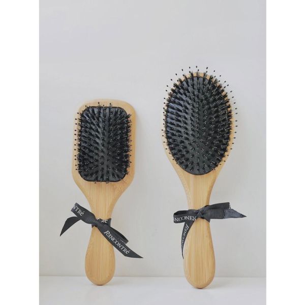 撫平毛躁!! 天然豬鬃毛氣墊梳 