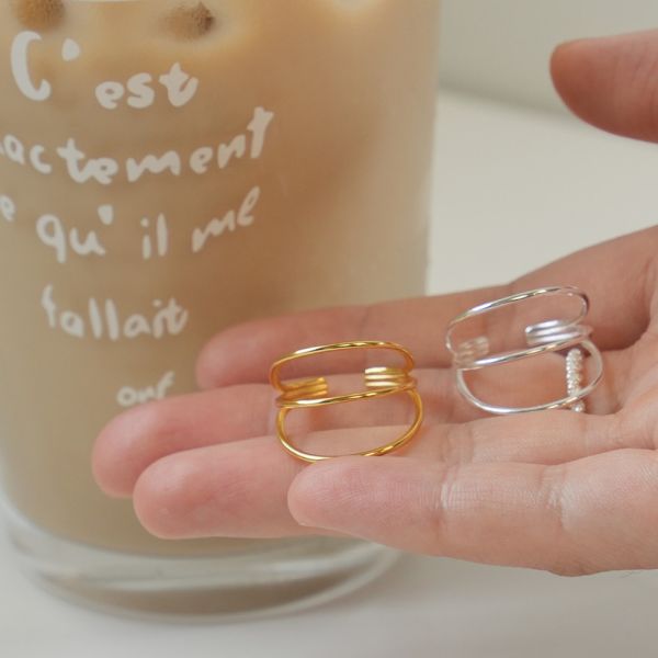 很特別的三層細戒指！純銀開口戒 