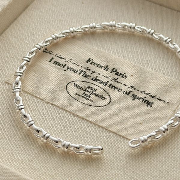 重工！繩結編織 簍空純銀手鐲 韓系純銀手鍊,S925抗敏手環,簡約手鍊推薦,女生日常百搭手鍊,情侶手鍊純銀,姐妹手鍊禮物,純銀手環,韓系風格,個性手鍊推薦