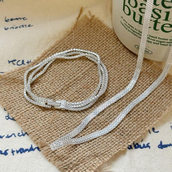 時髦寬編織 純銀項鍊 