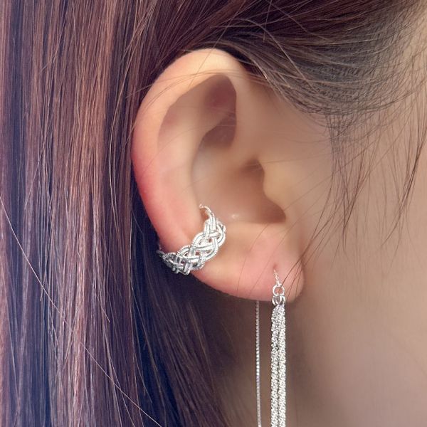 浪漫編織 純銀耳骨夾 單支售 