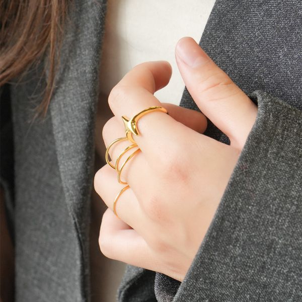 很特別的三層細戒指！純銀開口戒 