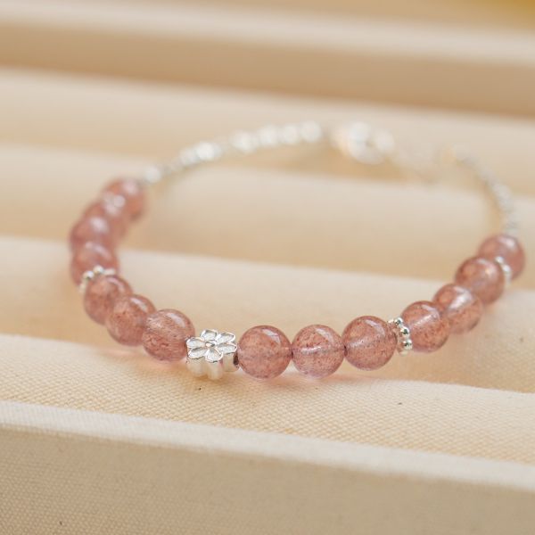 浪漫碎花約會 草莓晶手鍊 韓系純銀手鍊,S925抗敏手環,簡約手鍊推薦,女生日常百搭手鍊,情侶手鍊純銀,姐妹手鍊禮物,純銀手環,韓系風格,個性手鍊推薦