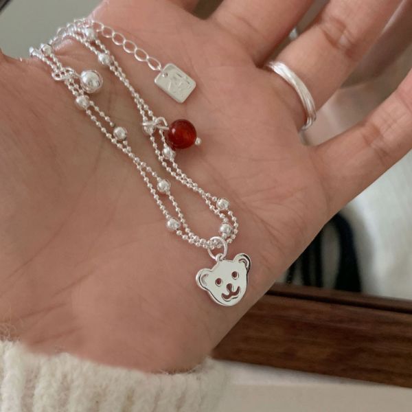 童話小熊熊手鍊 韓系純銀手鍊,S925抗敏手環,簡約手鍊推薦,女生日常百搭手鍊,情侶手鍊純銀,姐妹手鍊禮物,純銀手環,韓系風格,個性手鍊推薦