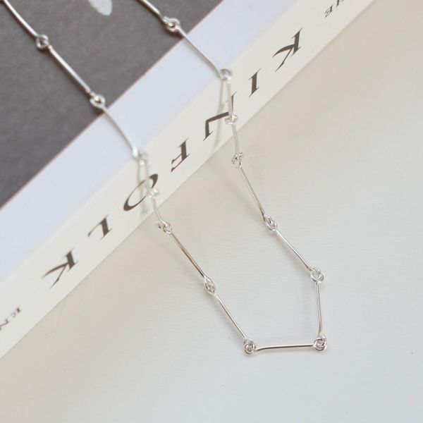 極細！骨頭串接 純銀項鍊 韓系純銀項鍊,S925鎖骨鍊推薦,女生百搭項鍊,韓系氣質鎖骨鍊,抗敏項鍊推薦,日常穿搭項鍊