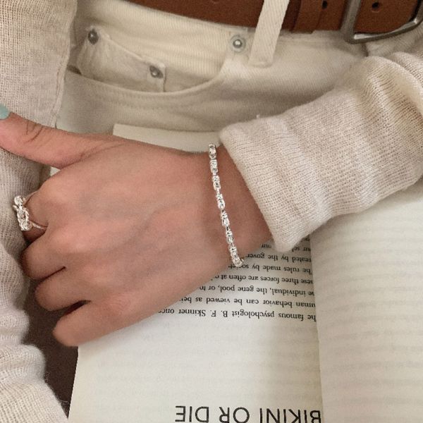 重工！繩結編織 簍空純銀手鐲 韓系純銀手鍊,S925抗敏手環,簡約手鍊推薦,女生日常百搭手鍊,情侶手鍊純銀,姐妹手鍊禮物,純銀手環,韓系風格,個性手鍊推薦