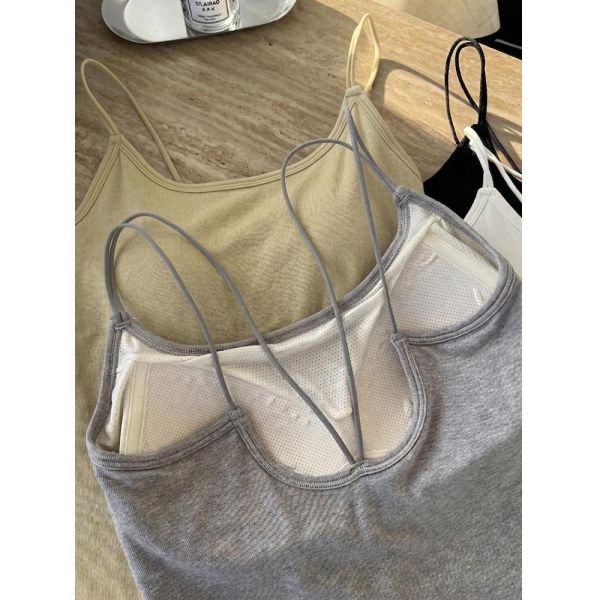 【夏日極致降溫】雙肩帶 涼感 乳膠 固定罩杯背心 