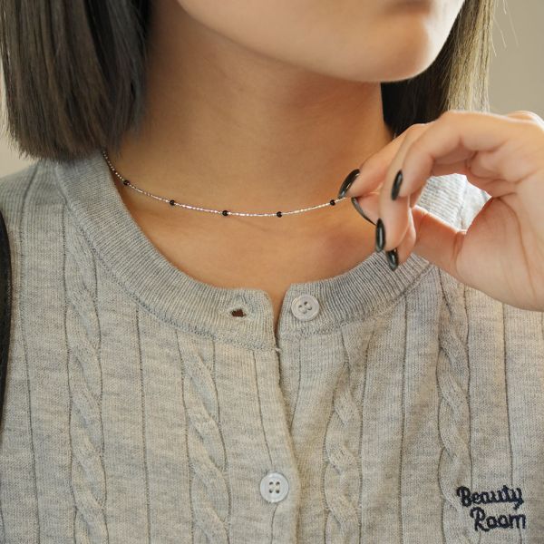 閃閃惹人愛 純銀小亮珠項鍊 韓系純銀項鍊,S925鎖骨鍊推薦,女生百搭項鍊,韓系氣質鎖骨鍊,抗敏項鍊推薦,日常穿搭項鍊