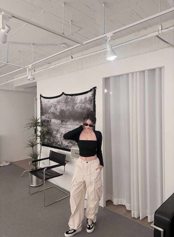 COZY大推坎肩罩衫+平口Bratop套裝 黑 