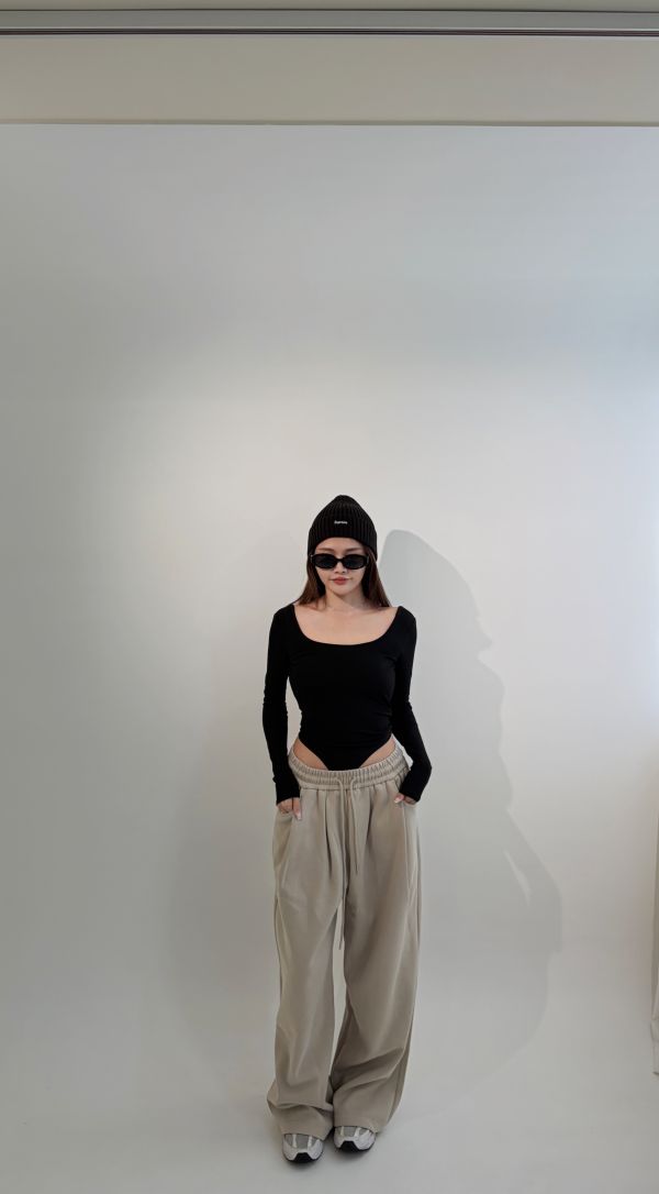 Xmas歐美美背U領連體Bratop  黑 